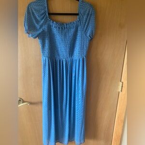 Blue polka dot dress